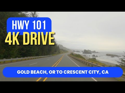 [4K] Part 5 - Hwy 101 Oregon Coast Road Trip Drive - Gold Beach, Oregon to Crescent City, California