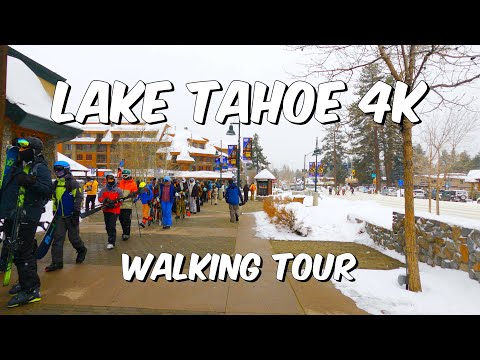 Lake Tahoe&#039;s Winter Wonderland: Walking Tour During a Snow Storm - Stateline, NV to South Lake Tahoe