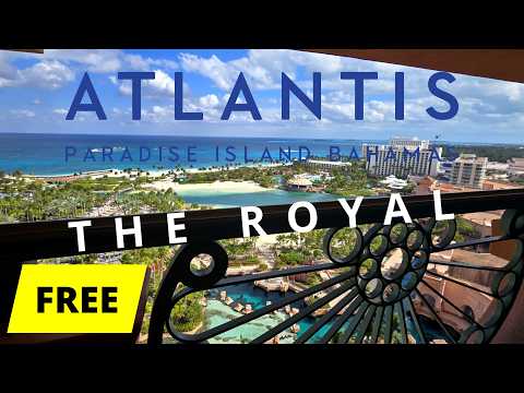 How We Stayed FREE at THE ROYAL (Atlantis Bahamas) | Imperial Double Queen Water View + Waterpark