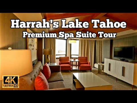 Harrah&#039;s Lake Tahoe - Premium Spa Suite - Hotel Room Tour 4K - Stateline, NV