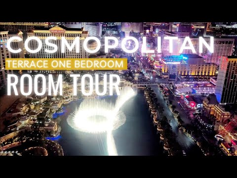 Cosmopolitan Las Vegas Room Tour 4K Terrace One Bedroom Fountain View Suite Balcony Boulevard #vegas