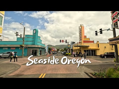 4K Drive Through Seaside, Oregon | Classic Coastal Town Vibes &amp; Boardwalk Views! #seasideoregon