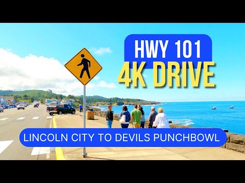 [4K] Part 1 - Hwy 101 Oregon Coast Road Trip Drive Lincoln City to Depoe Bay to Devils Punch Bowl