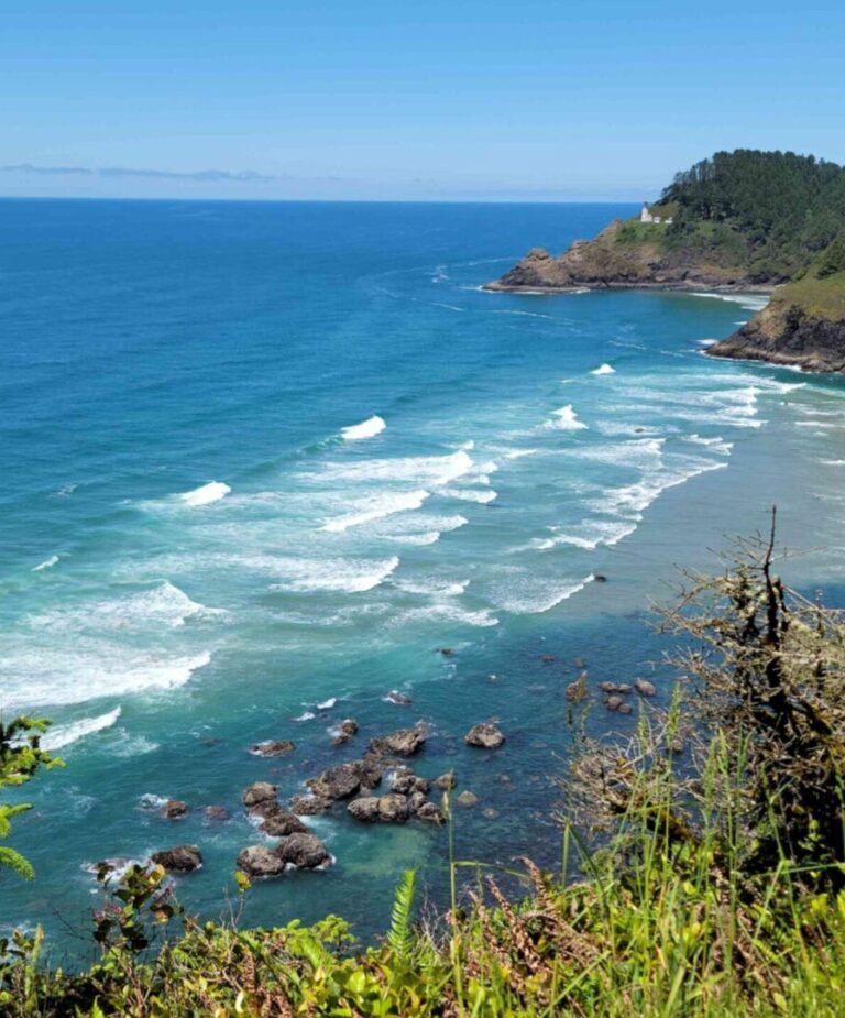 Lighthouse and Sealion Beach Vantage Point - Florence, Oregon - Oregon Coast - Pacific Ocean