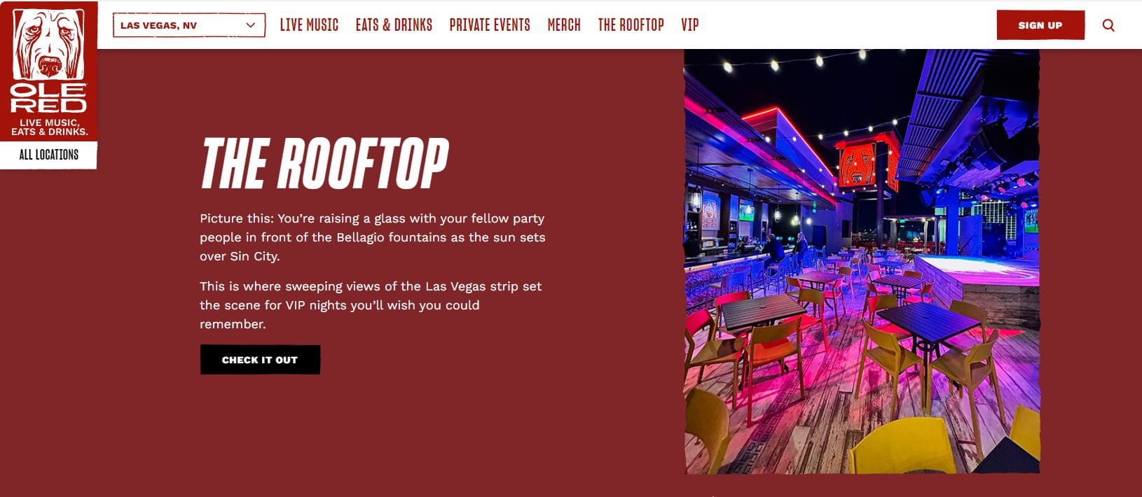 Ole Red Las Vegas Rooftop - Photo From Ole Red Website