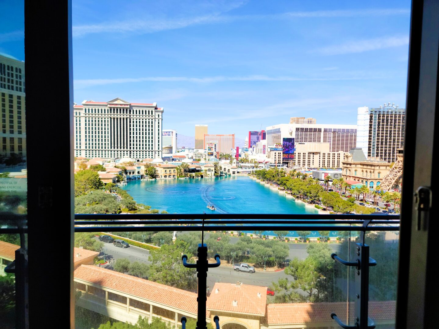 cosmopolitan wraparound terrace suite fountain view from room Best Hotel in Vegas - The Cosmopolitan of Las Vegas Wraparound Terrace Suite Fountain View Review