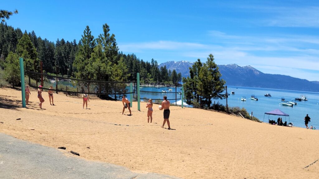 Zephry Cove Lake Tahoe Beach Volleball Court on the Lake Shore