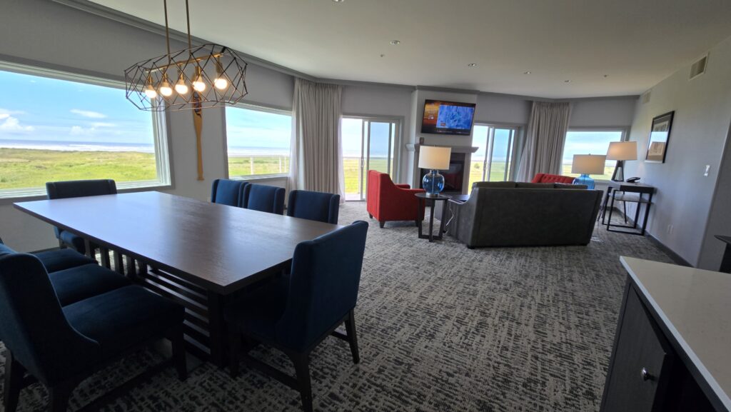 Quinault Beach Resort & Casino Thunderbird Suite Dining & Living Rooms