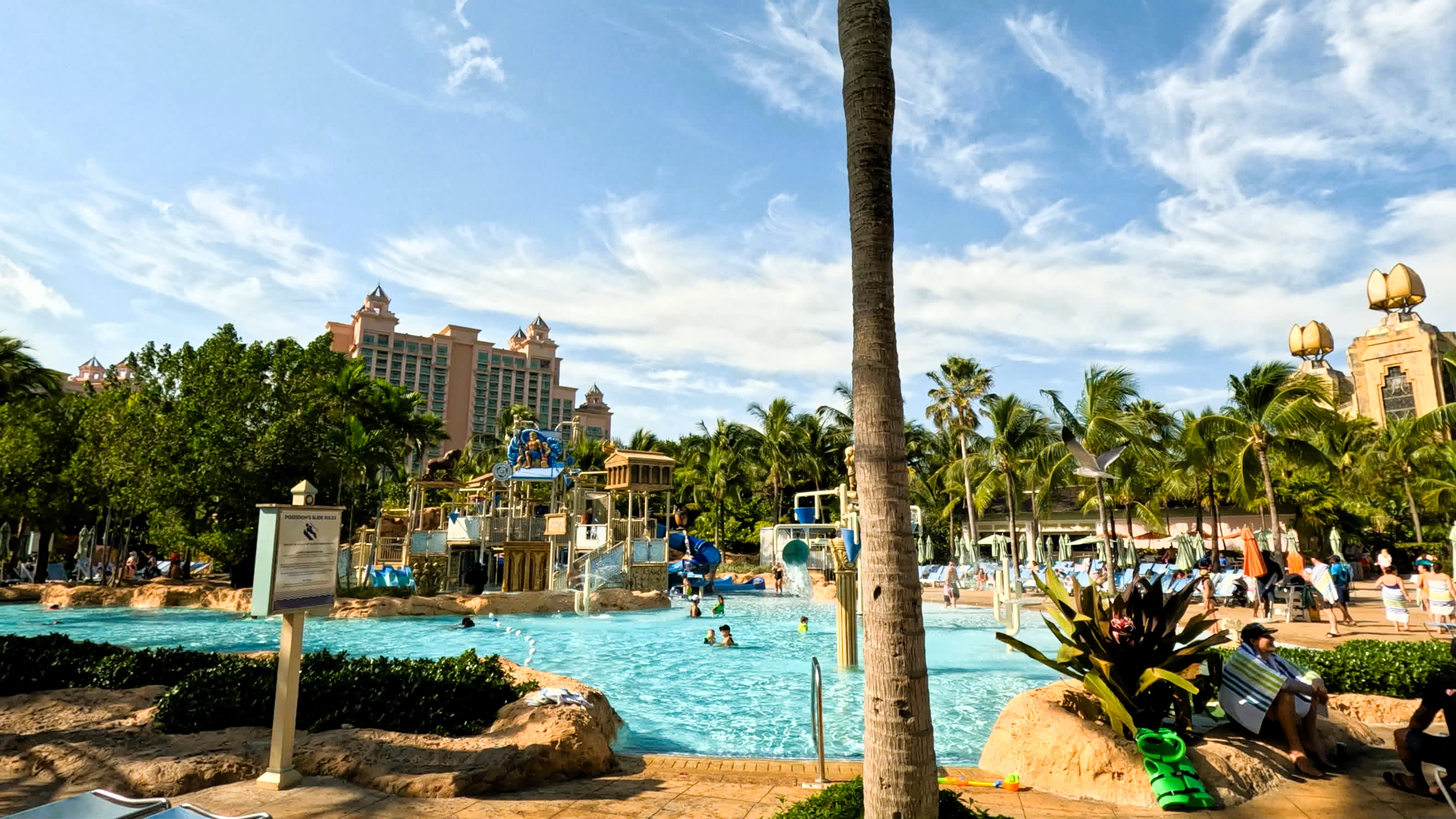Atlantis Bahamas Aquaventure Kids Splash Zone Pool Cove in Background