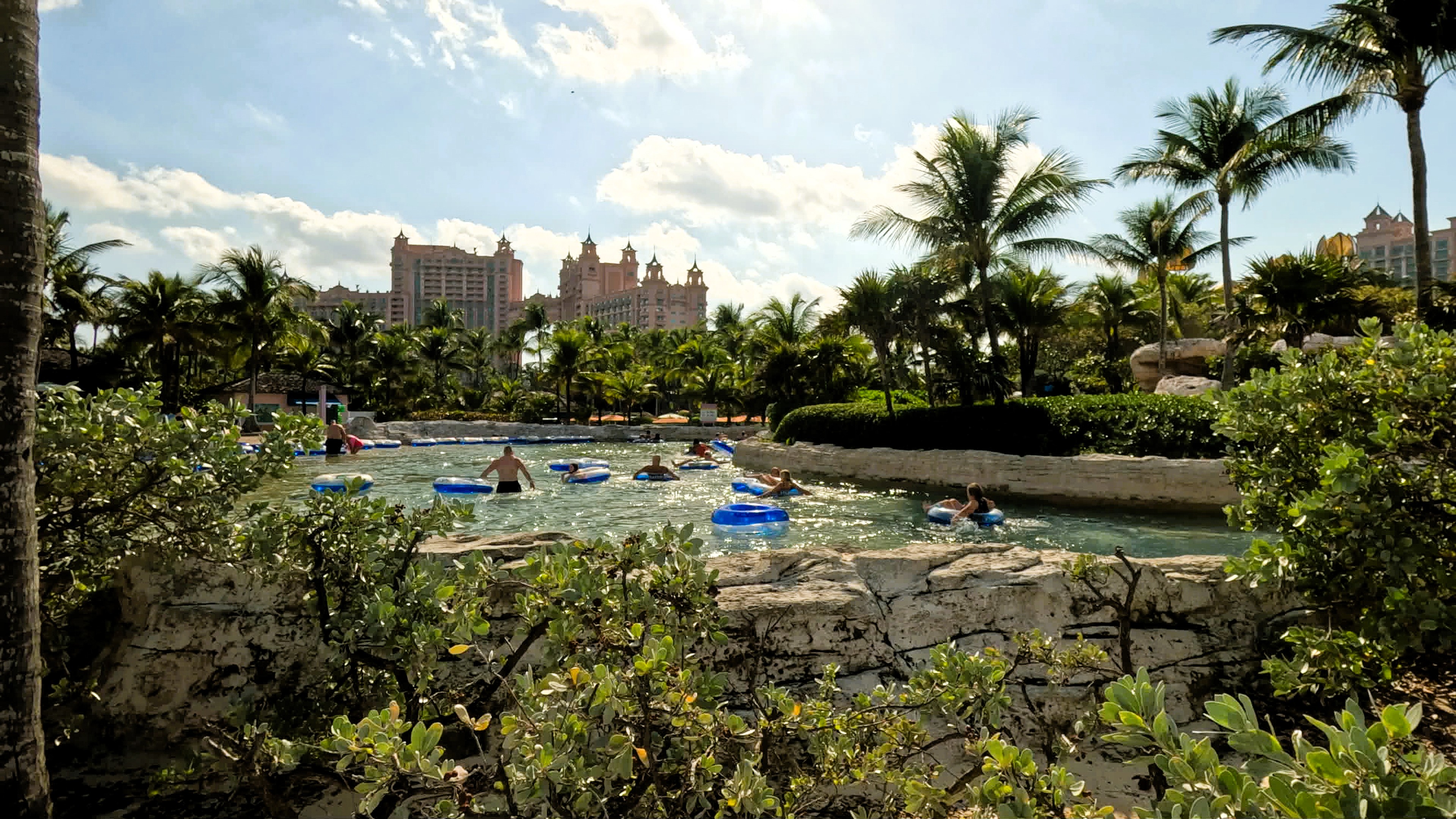 Atlantis Bahamas Aquaventure Raging River The Royal in the Background