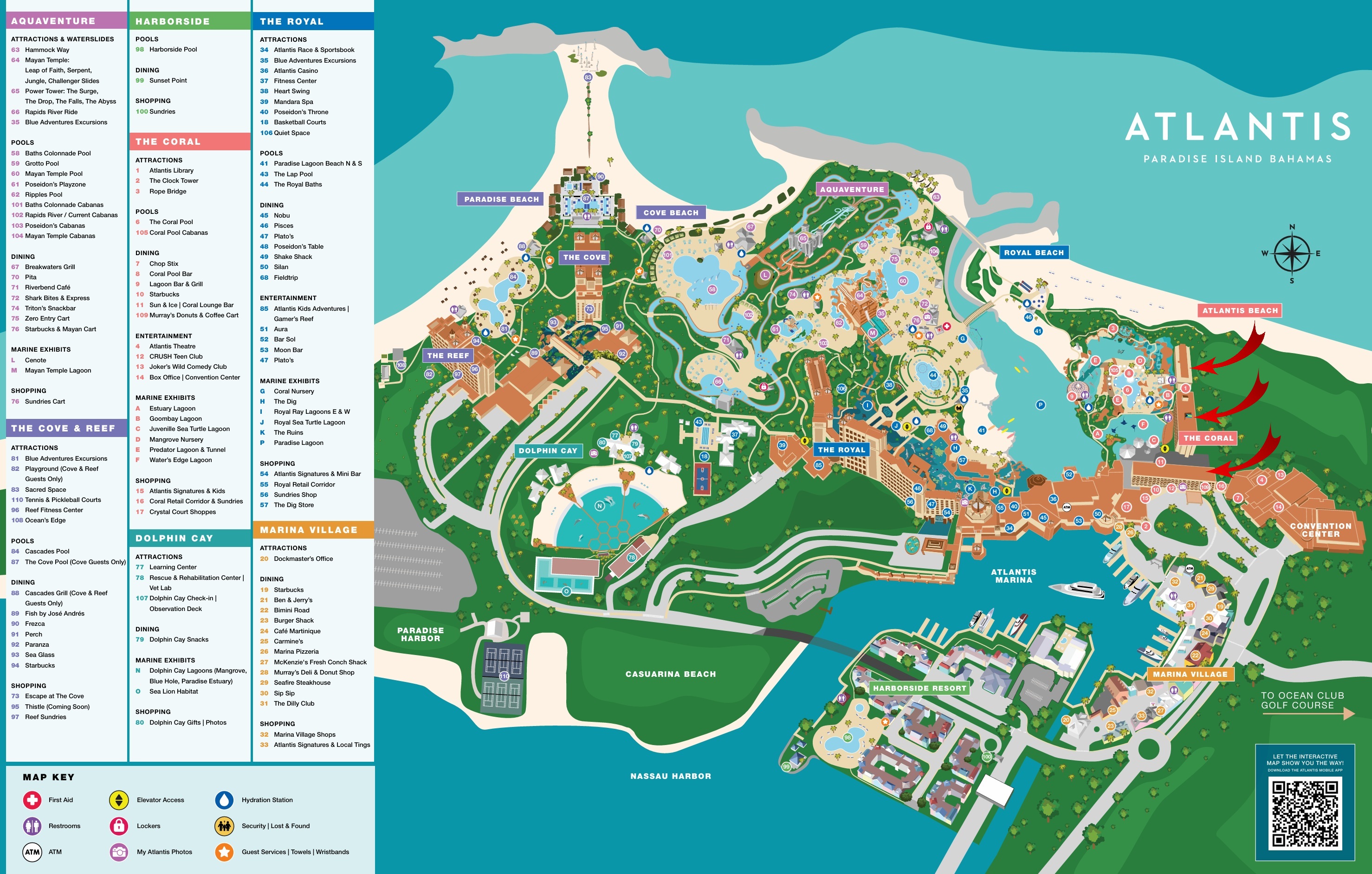 Atlantis Map 2025 Arrows The Coral at Atlantis Bahamas review » Atlantis Map 2025 The Coral at Atlantis Bahamas review