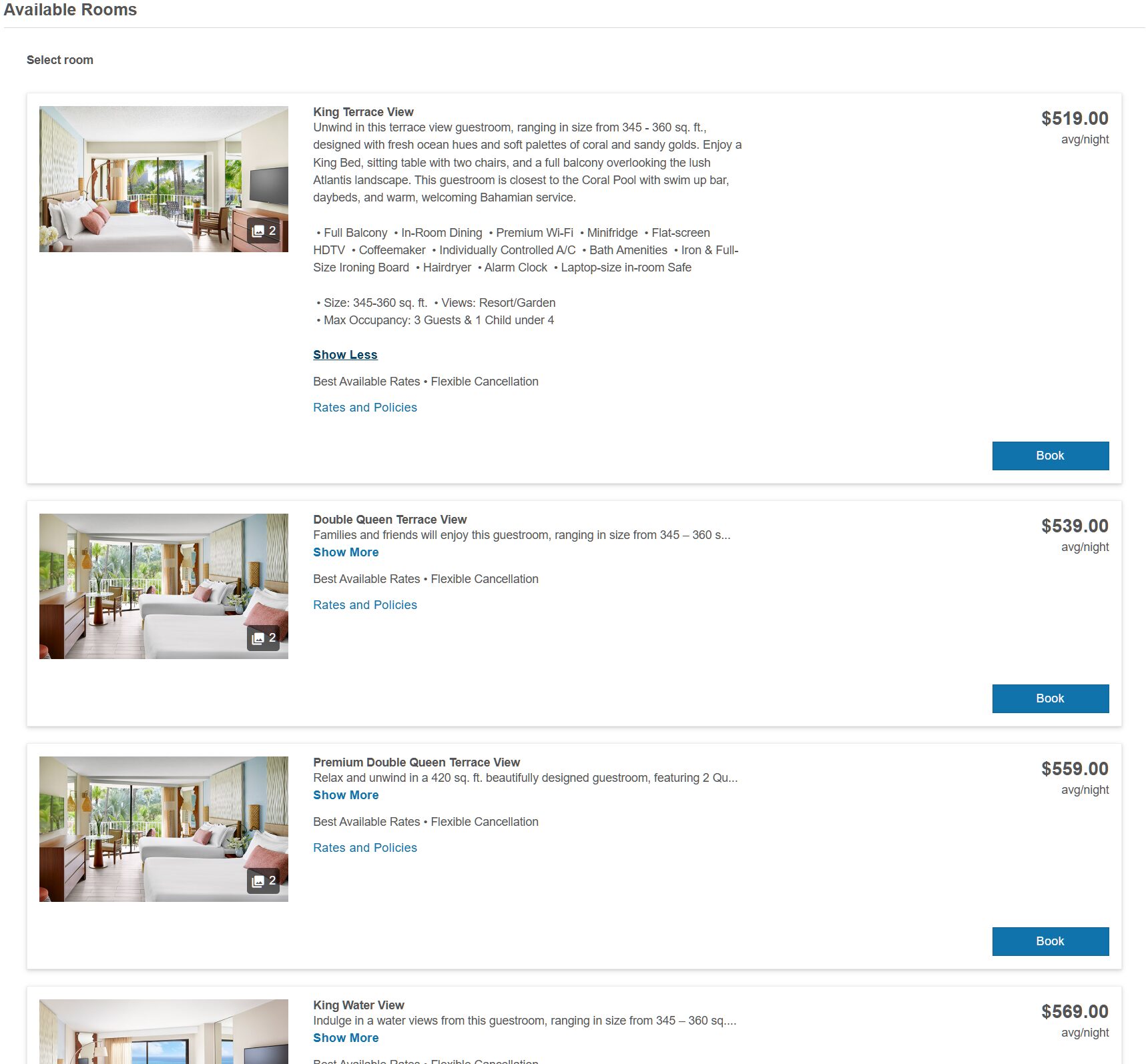 The Coral King Terrace View Room Info »